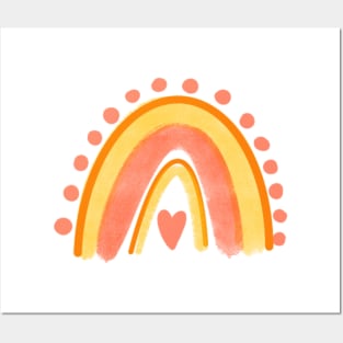 yellow and pink rainbow Posters and Art